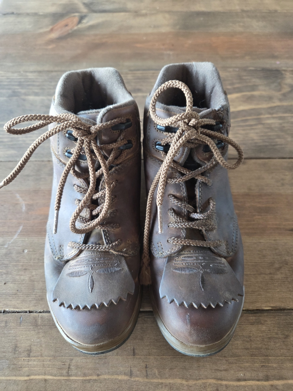 Roper Brown Leather Lace-Up  Boot